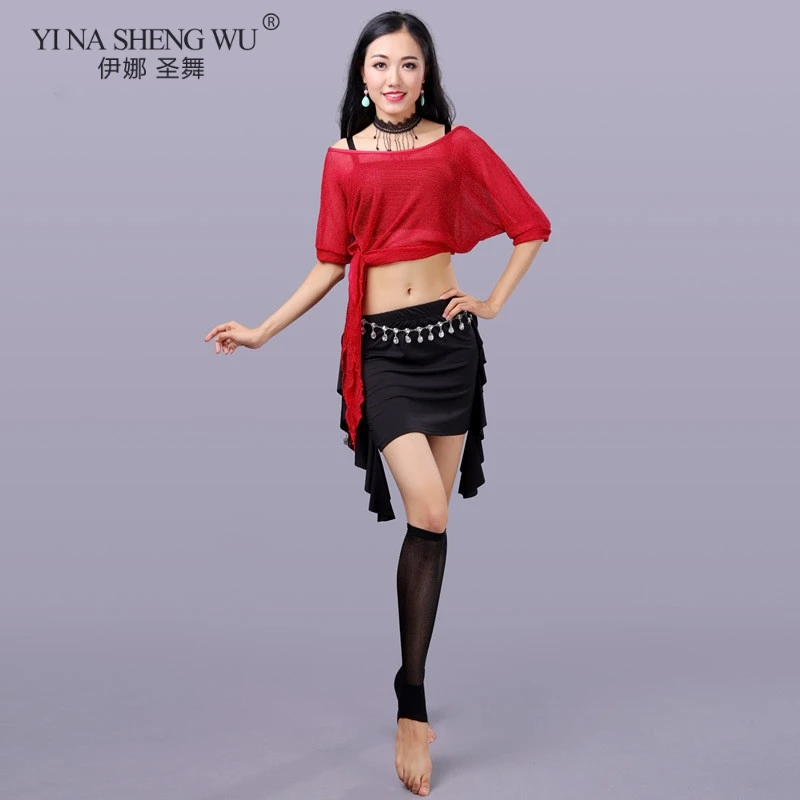 

Summer Occupation Belly Dance Female Eastern Adult Elegant Top Short Skirt Practice Clothes Suit Woman Shirt Performance Clothes