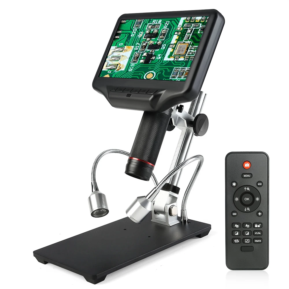 

AD407 270X HDMI Microscope 270X with 7 inch Adjustable LCD Screen USB Video Microscope Phone Repair Jewelry Identification