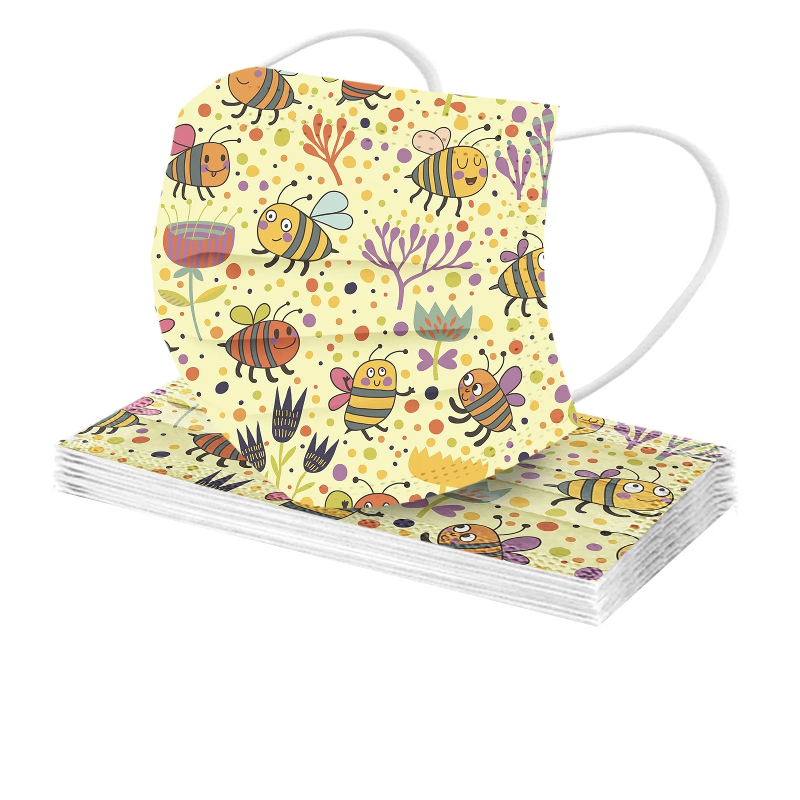 50 шт. одноразовые маски для взрослых Маска пчелиная из нетканого материала 3