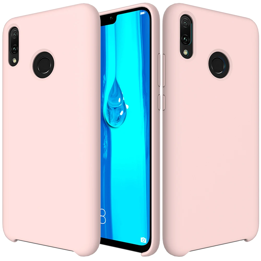 Розовый Для Honor 8c чехол-накладка для huawei Honor 8C мягкий жидкий силиконовый чехол-накладка для Honor 8 C Ультратонкий матовый полуобернутый чехол - Цвет: Розовый