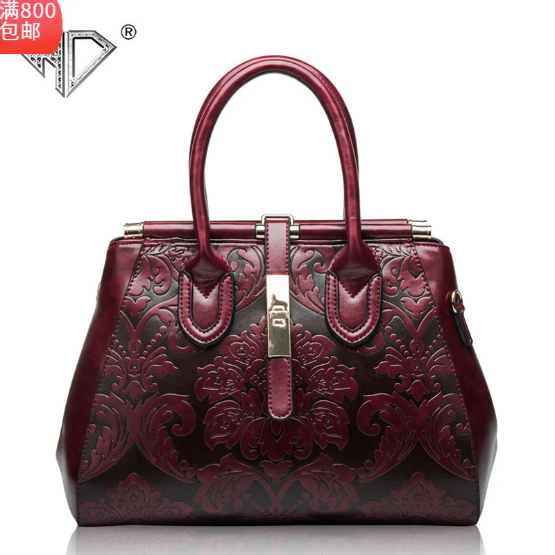 

2021 spring and summer new leather fashion cowhide women's bag elegant national style handbag leather women's bag