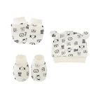 Детская шапка для младенцев хлопковые перчатки с защитой от царапин + шапка с ушками + чехол для ног варежки для новорожденных носки шапка набор шапок