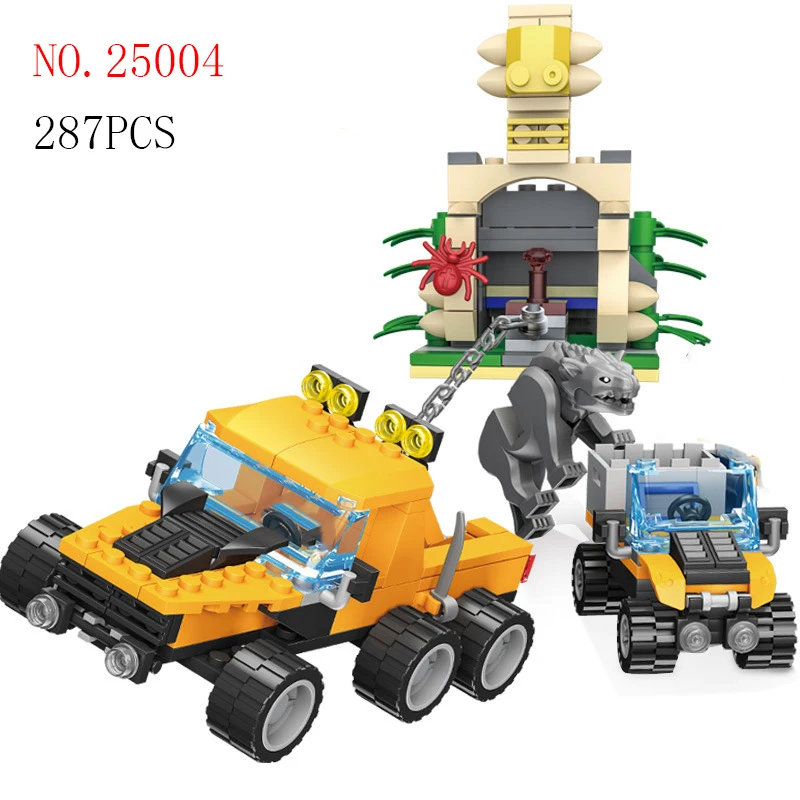 

25004 287PCS Jungle Series Building Blocks off-road vehicle trailer Children Toys Bricks Set Boys birthday Gift