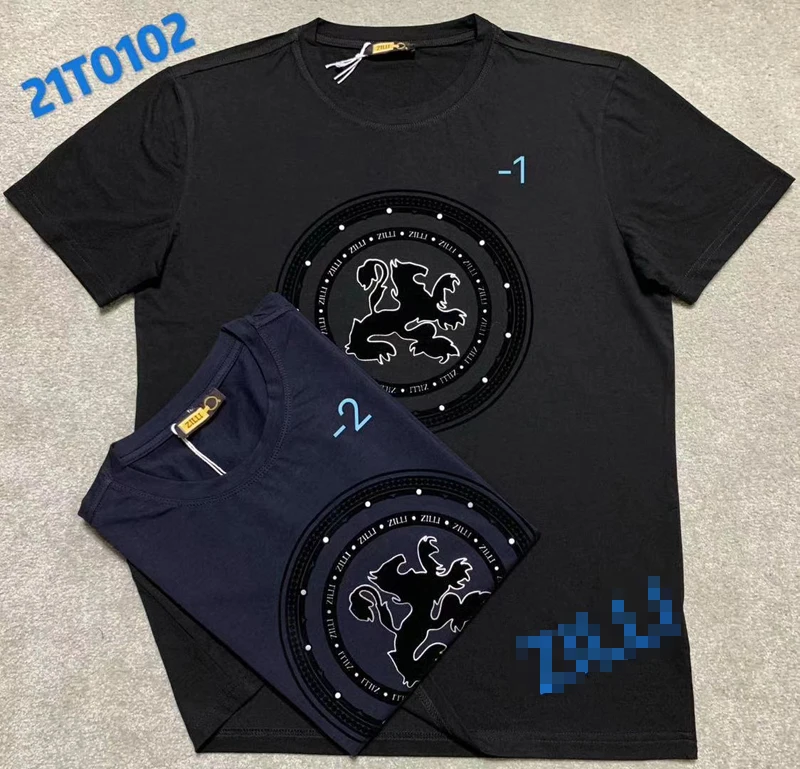 

men BILLIONAIRE T-shirt cotton Short sleeve shirt 2021 summer new o-neck Business embroidery England Breathable big size M-4XL