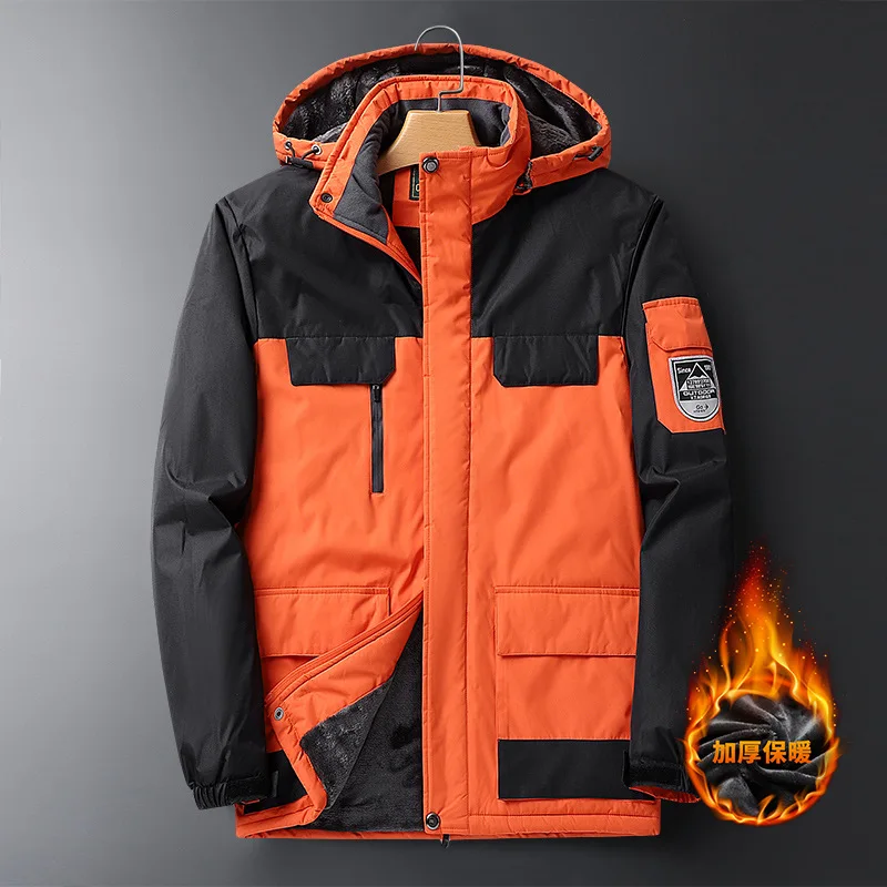 Men's Large Size Jacket Winter 2021 Outerwear Oversize Coat Fleece Down Warm Parka Male 9XL Big 8XL Hooded Waterproof Jacket Men