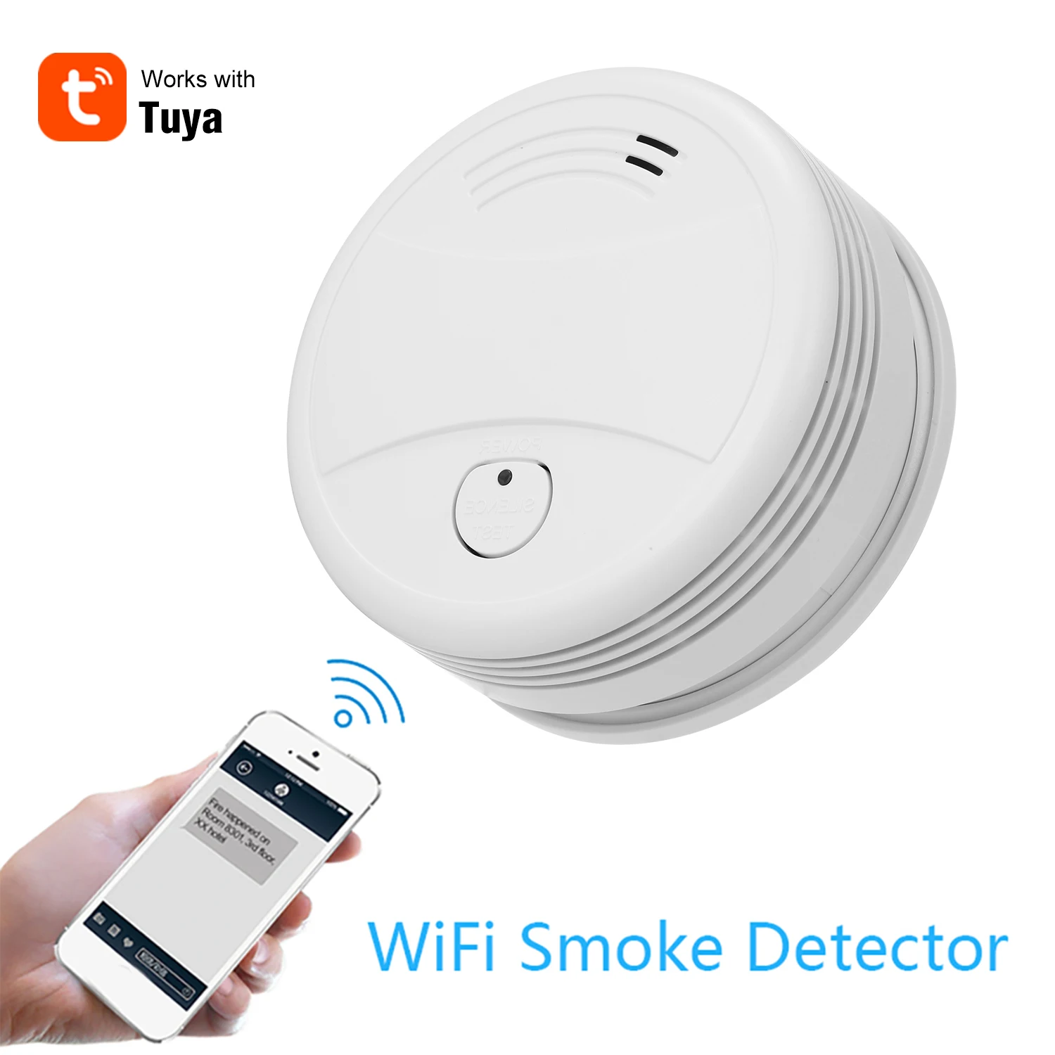 Интеллектуальный Wifi стробоскоп детектор дыма беспроводной датчик Пожарной