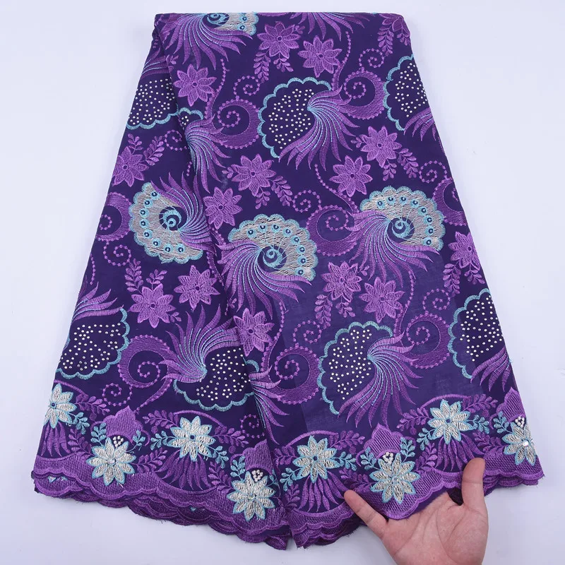 2020 Высокое качество африканская сухая кружевная ткань фиолетовое нигерийское