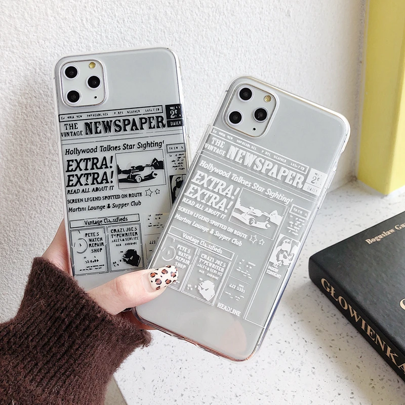 iphone 11 11pro 11promax case Transparent TPU For 8 plus 7/6/6s soft Fall-proof personality letter | Мобильные телефоны и