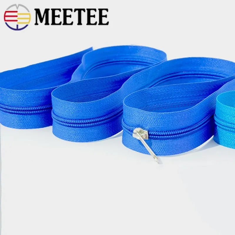 Нейлоновая молния Meetee 10/20 м с катушкой 3 # со слайдером и стоппером для сумок одеял