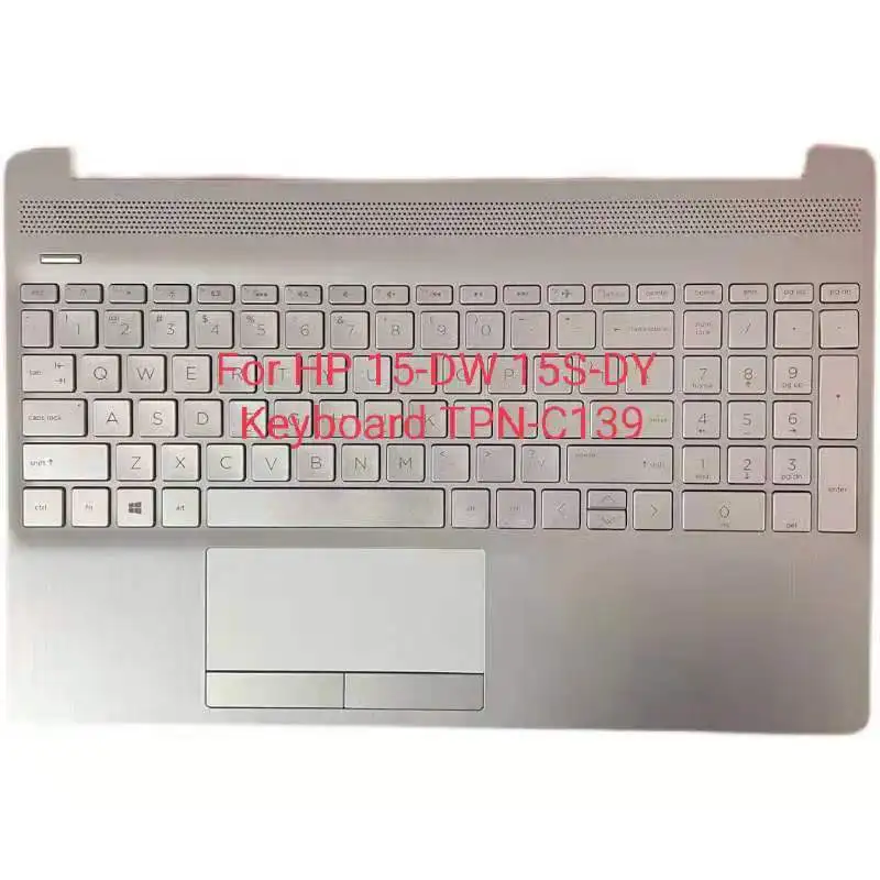 Murah Laptop Asli Baru Untuk HP 15-DW 15s-DU 15s-DY Casing Atas Perak Palmrest Dengan Keyboard Backlit L52022-001