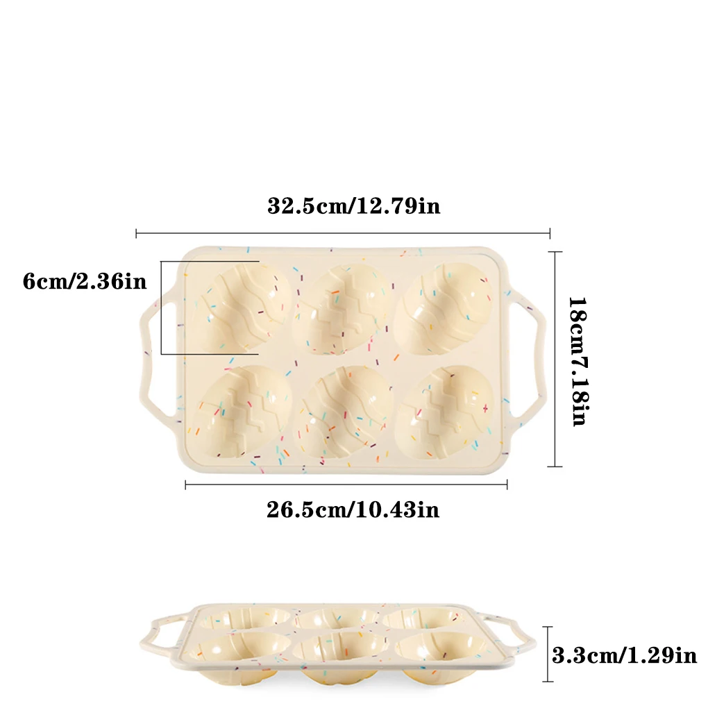 

1pcs Cake Mold 6 Slot Egg Shape Fondant Chocolate Mould Silicone Flexible DIY Baking Mold Kitchen Accessory