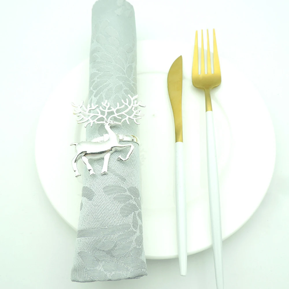 6 шт./компл. милые Золотой немного в виде оленьих рогов и Western Еда Полотенца Пряжка