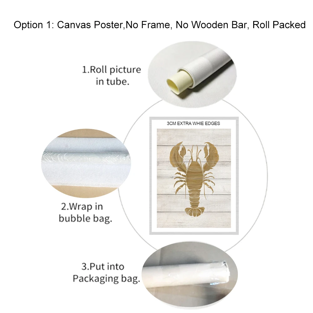 

Ocean Wall Art Lobster Coastal Canvas Painting Turtle Animal Posters for Rustic Bedroom Living Room Kitchen Yellow Home Decor