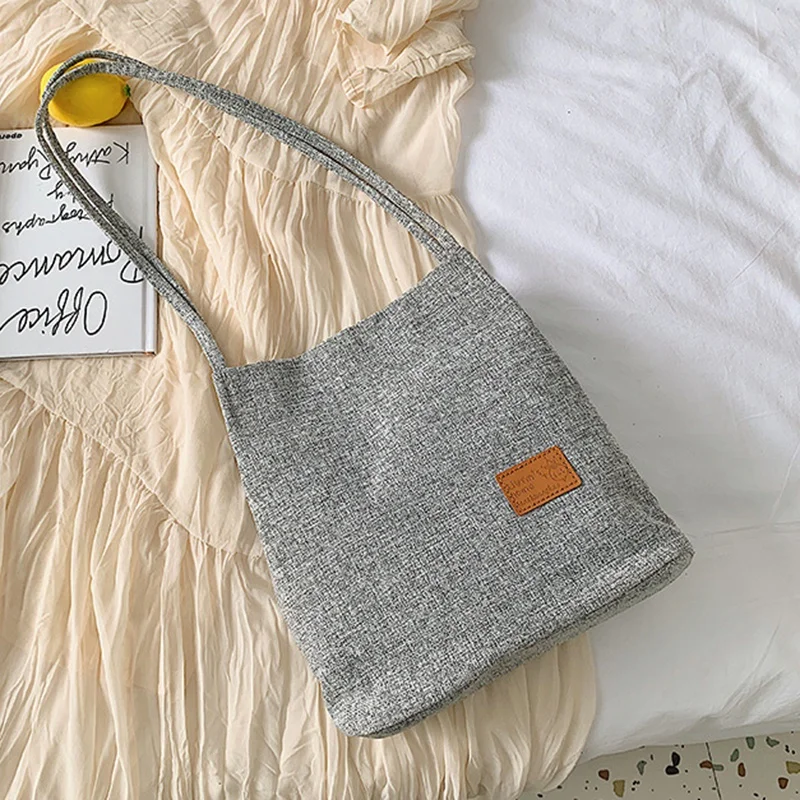 

Women's Tote Bags Fashion Linen Bag Sleek Large Capacity Ladies Harajuku Shopping Bag New