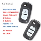 Дистанционный ключ-брелок Keyecu 433 МГц PCF7961M 4A чип для Renault Symbol Megane 3 для LADA Vesta X-RAY CWTWB1G767 Модель: TWB1G767