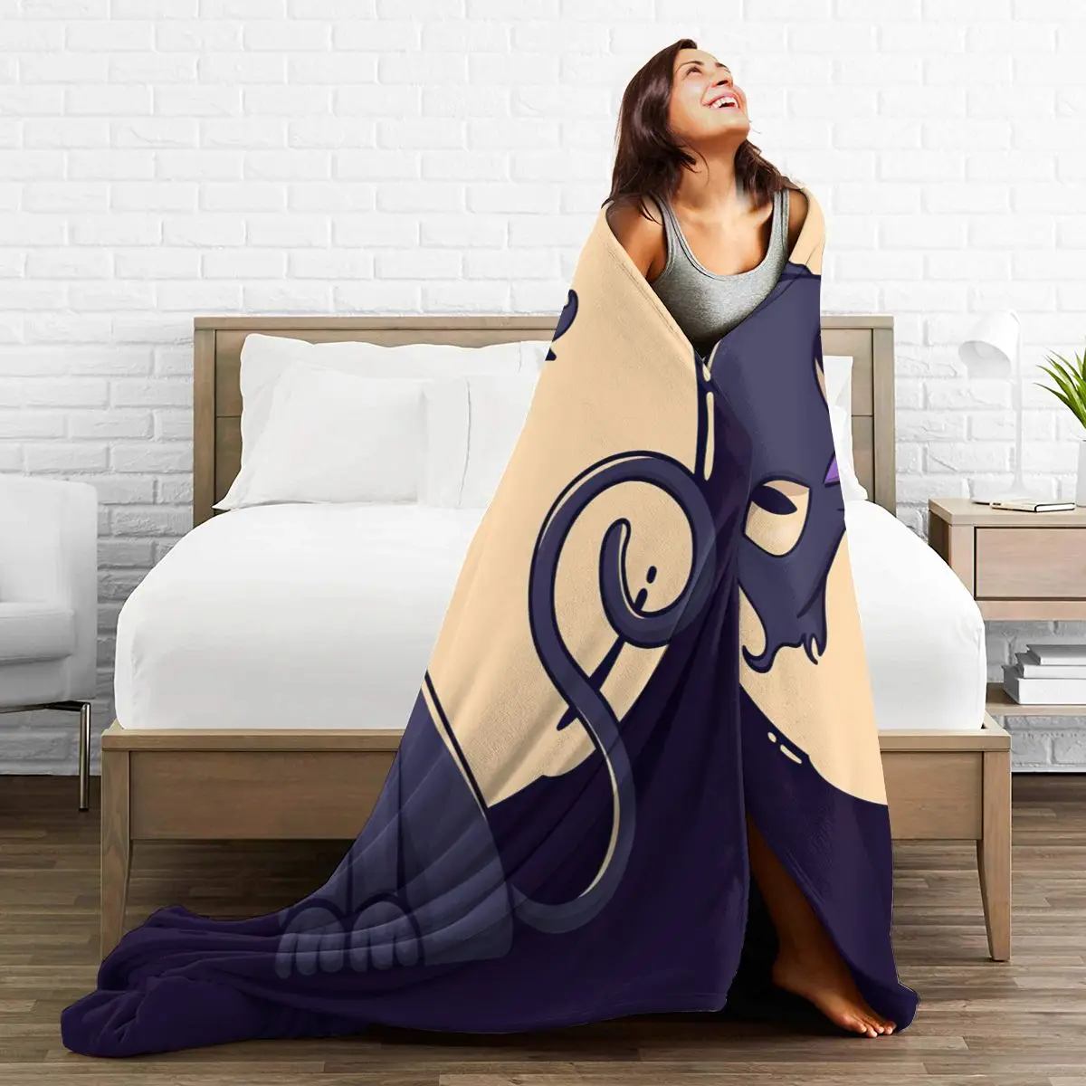

The cat Super Soft Sofa Blanket Sublimation Cartoon Cartoon Bedding Flannel Played Blanket Bedroom Decor for Children and Adults