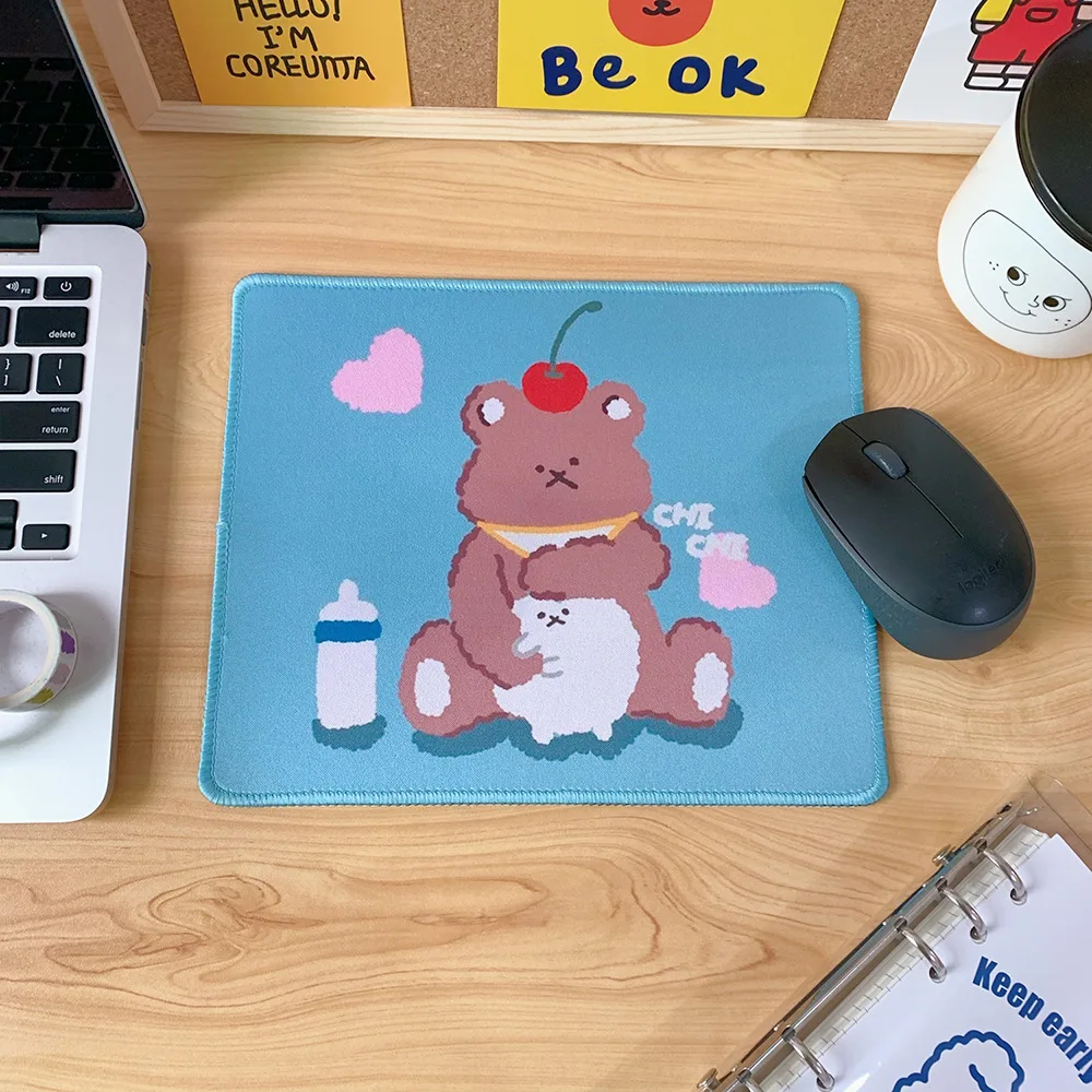 

DIY girl heart mouse pad bear small cute ins wind female portable notebook pad custom mini mouse pad