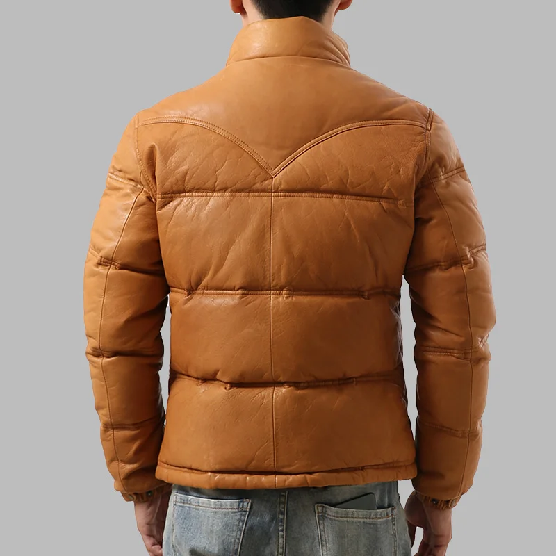 Мужской пуховик из козьей шкуры теплая куртка большого размера 250711 утиного пера