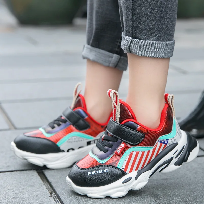 Kids Shoes Boys Leather Running Sneakers Designer Shoe Laces Elastic Youth Basketball Sport Teenage Girls | Детская одежда и обувь