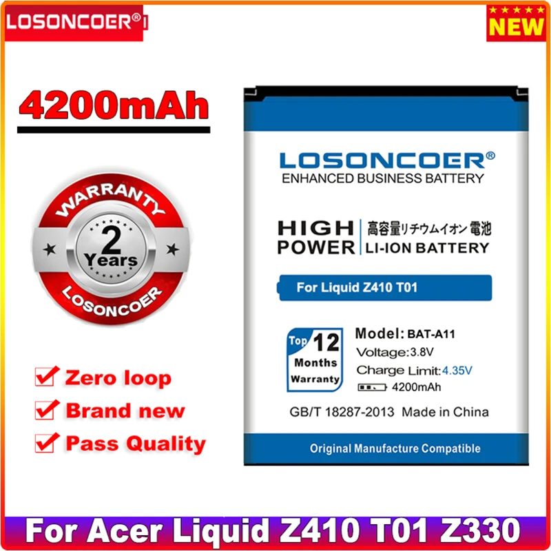 Аккумулятор для Acer Liquid Z410 T01 Z330 4200 мАч аккумулятор BAT A11|Аккумуляторы мобильных