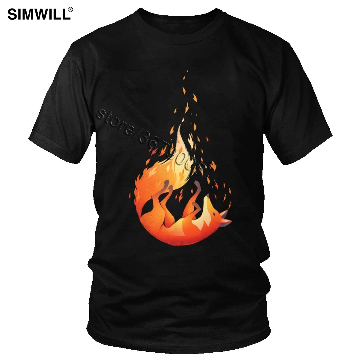 

Falling Fox Tee Vintage Summer Cotton T Shirt Men Short Sleeve O Neck Animal Graphic Tshirt Casual Big Size Clothing T-shirt