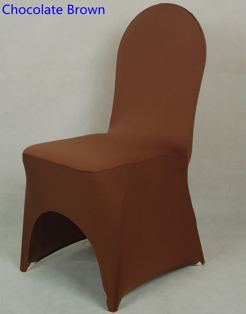 CHOCOLATE BROWN 24 цвета чехлы на стулья из спандекса чехлы на стулья из Китая универсальные чехлы на стулья из лайкры для обеденного стула кухонные моющиеся толстые - Цвет: CHOCOLATE BROWN