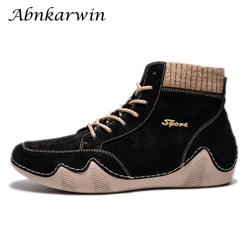2021 New Brand Designer Casual Fashion Men Ankle Leather Boots High Top Sneakers Handmade Shoes Autumn Winter Promotion On Sale | Обувь