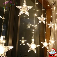 2 5m led star light christmas curtain light holiday light string outdoor waterproof wedding garden room decoration
