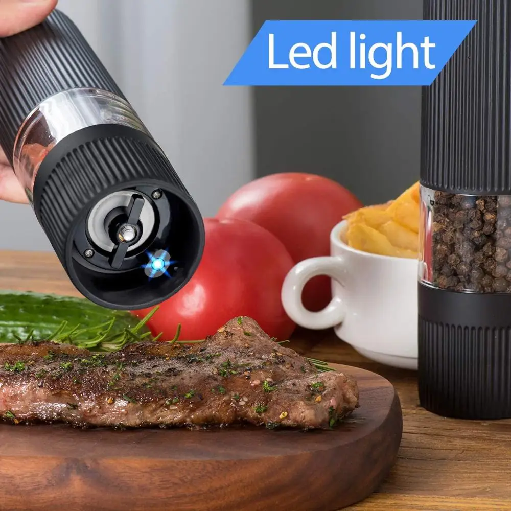 1pcs Battery Operated Salt Pepper Grinder Electric Automatic One Handed Mill Grinders with Adjustable Coarseness | Дом и сад