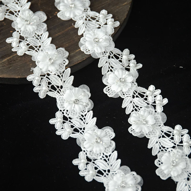 Кружева для рукоделия 3D Цветочная вышивка ткань свадебное платье Декор