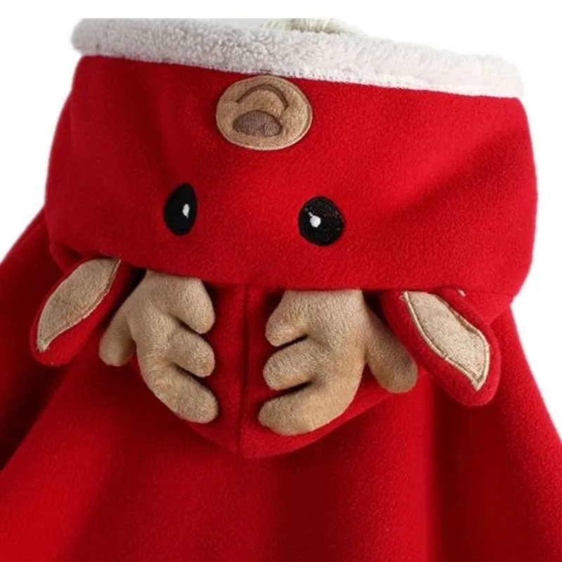 New Year Baby Girl Christmas Dress Girl's Merry Children Kids Girls Red Wool Reindeer Cloak Clothes | Детская одежда и обувь