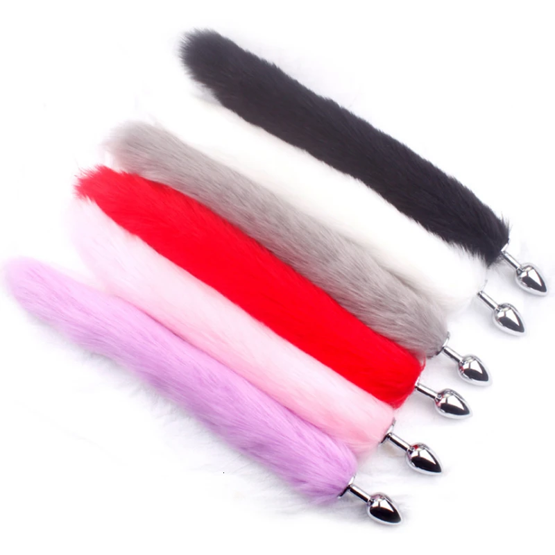 Цвета металлическая Анальная пробка хвост секс игрушка дилдо для ануса Игрушки