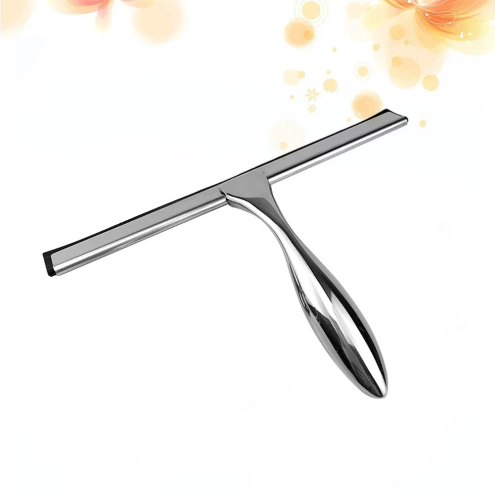 

Household Stainless Steel Glass Squeegee Bathroom Squeegee for Shower Door Glass Tile Scraper Rubber Water Cleaner