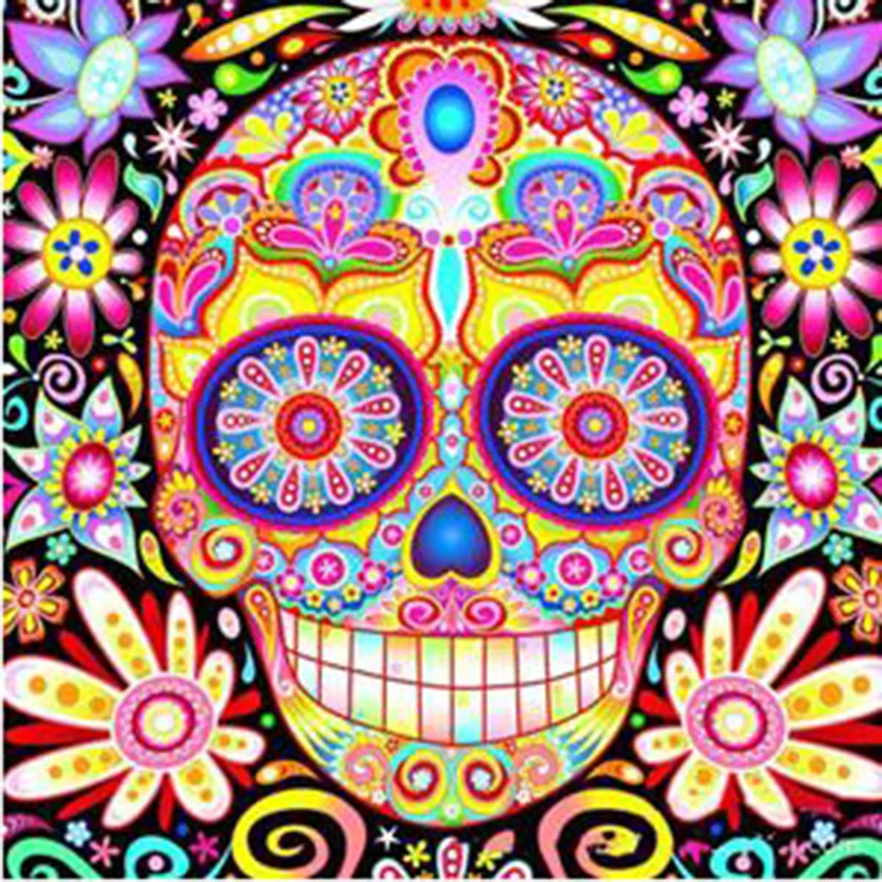 Новый 5D DIY алмазная живопись &quotс рисунками в виде красочного черепа&quot Алмазная