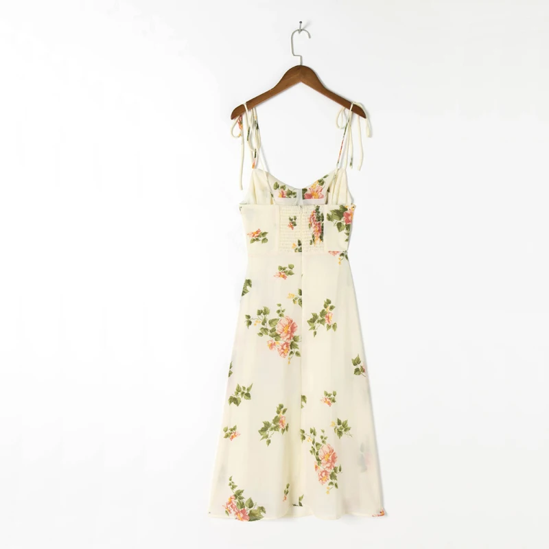 

Summer Women's Casual Flower Print Slim Slim Sling Dress