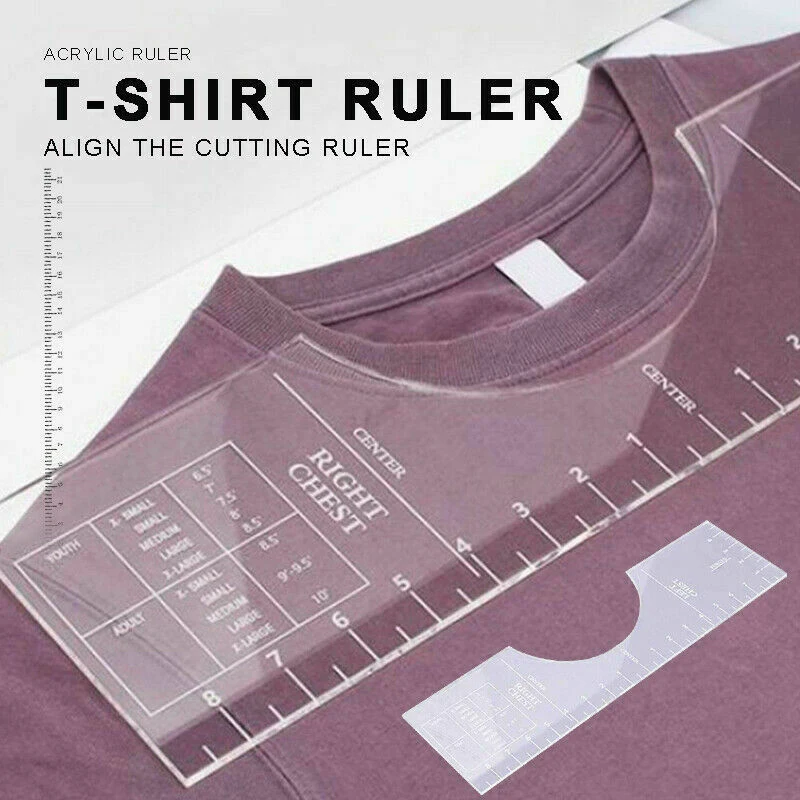 

T-shirt Ruler PVC Guide Vinyl Ruler HTV Alignment Tool Transparent T-Shirt Guide Sublimation Design Vinyl Ruler DIY Sewing Tool