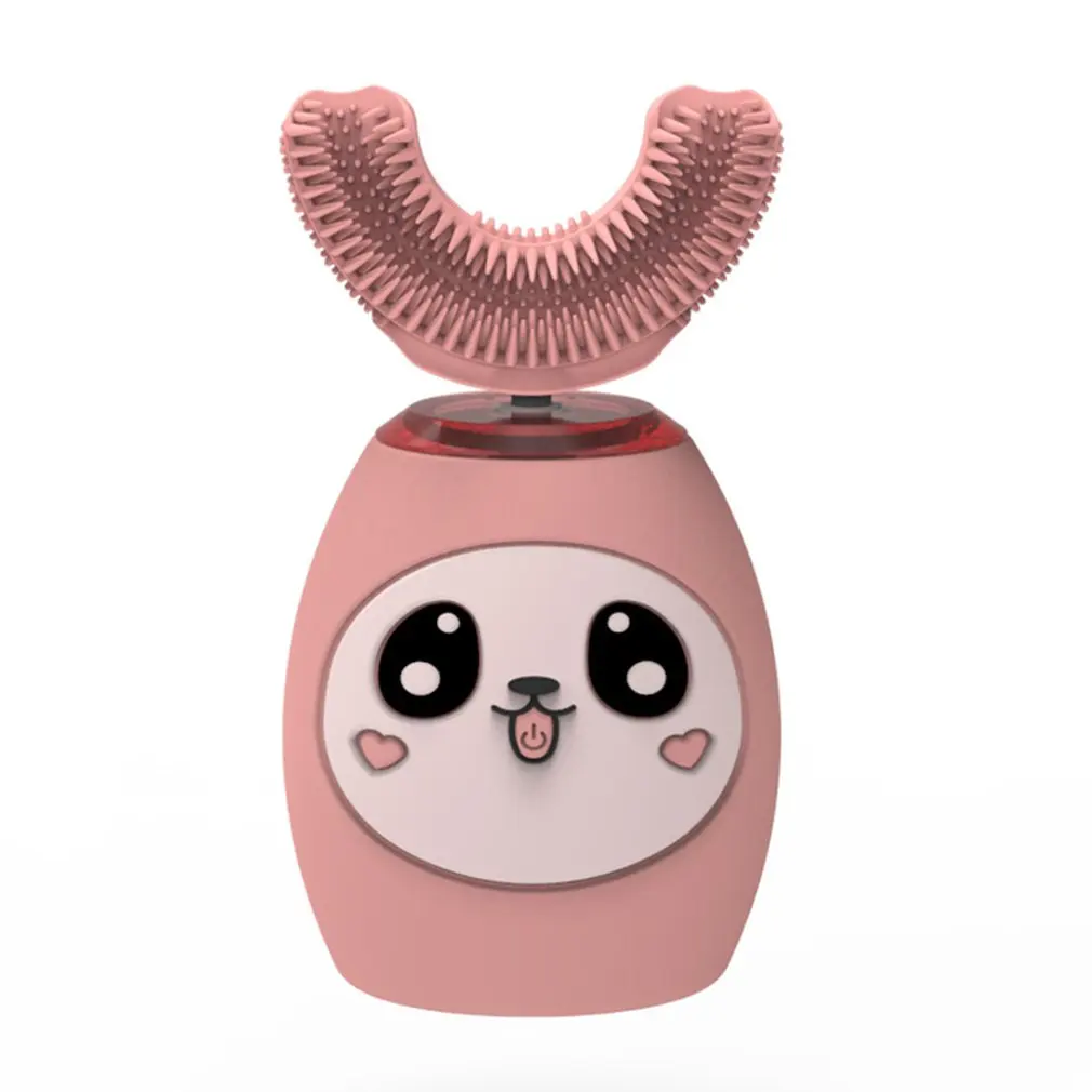 

Детская практичная электрическая зубная щетка, U-образная Силиконовая зубная щетка для раннего ребенка, автоматическая зубная щетка с соде...