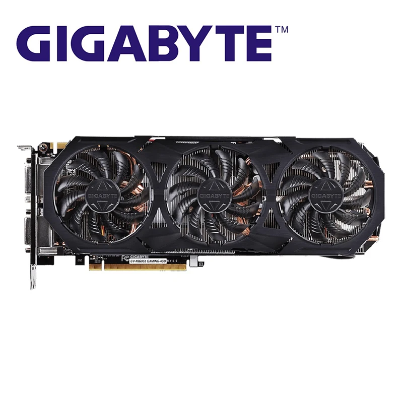 Игровая Видеокарта GIGABYTE GTX 960, 4 Гб, G1, 128 бит, GTX960 G1, 4 Гб, видеокарта для NVIDIA Geforce, Hdmi, Dvi, б/у