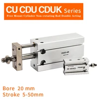 cu cdu cduk cu20 cdu20 cduk20 broe 20 mm stroke 5 50mm free mount cylinder non rotating rod double acting built in magnet