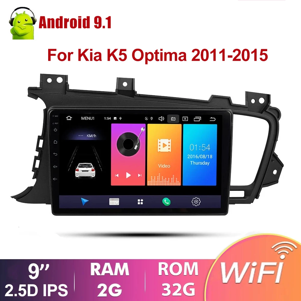 

9'' Android 9.0 2 Din Car Multimedia Player Auto Radio Stereo Audio For For Kia K5 Optima 2009-2015 GPS Navigation No DVD Wifi