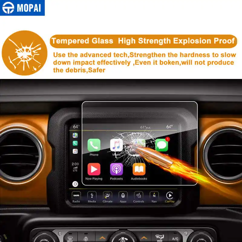 MOPAI автомобильные наклейки для Jeep Wrangler JL 2018 + 7 дюймов GPS навигация защита экрана