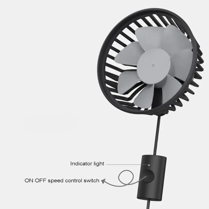 

Universal Home Office 5V Van Truck Car Fan 360 Degree Rotating Cooling Fan Car Air Vent 3 Speed Adjustable Cooling USB Fan U1JE