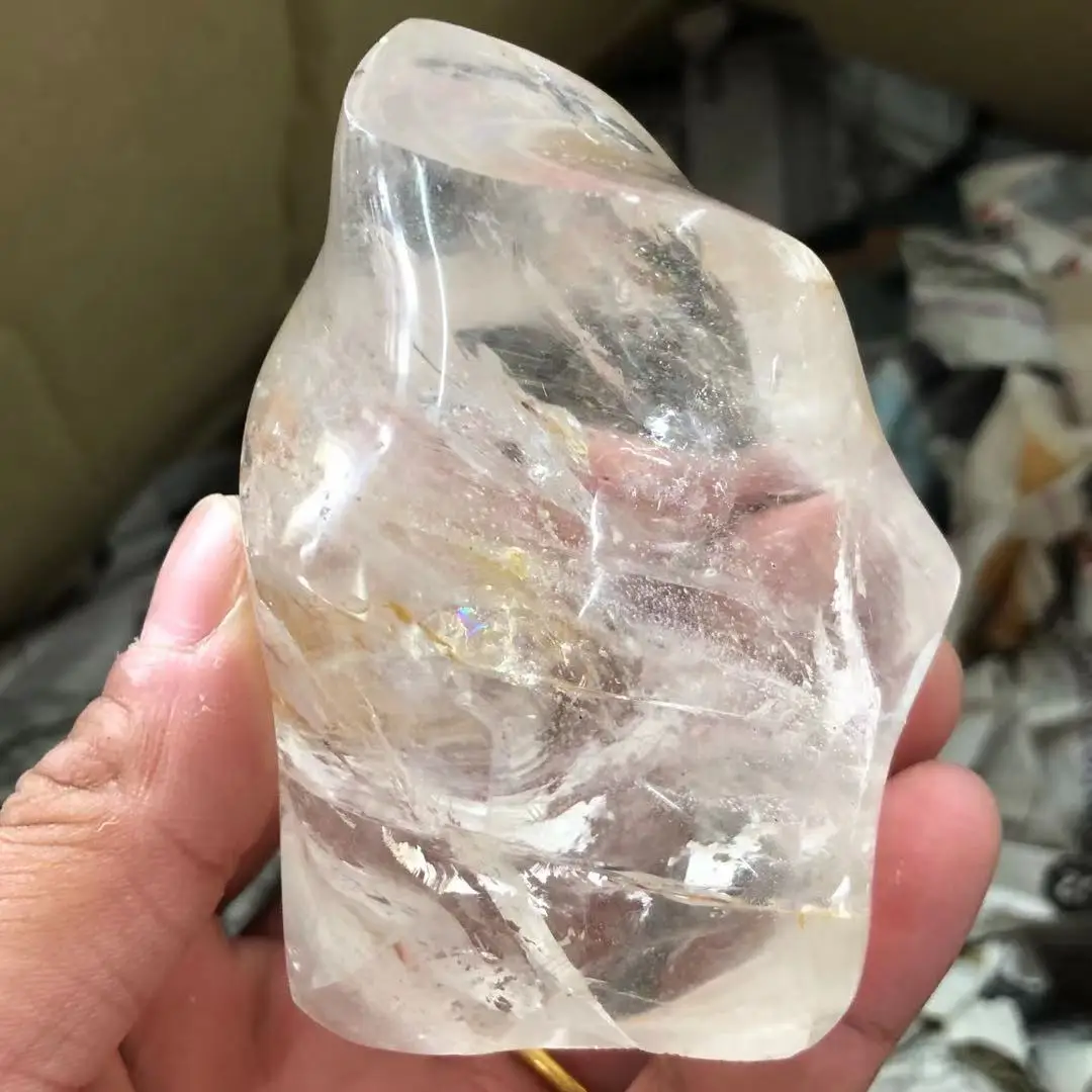 Natürlichen Weißen Kristall Taschenlampe Kristall Quarz Form Reiki Healing Kristall Mineral Probe Edelstein Geschenk Dekoration