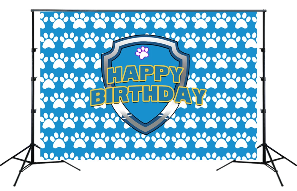 Собака Щенок лапа фон малыш мальчик первый день рождения питомец Фотофон синий