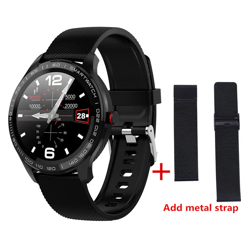 L9 Смарт часы ЭКГ сердечный ритм звонки напоминание полный сенсорный Smartwatch IP68 Водонепроницаемые часы для мужчин для Android IOS PK L7 GT2 - Цвет: add strap