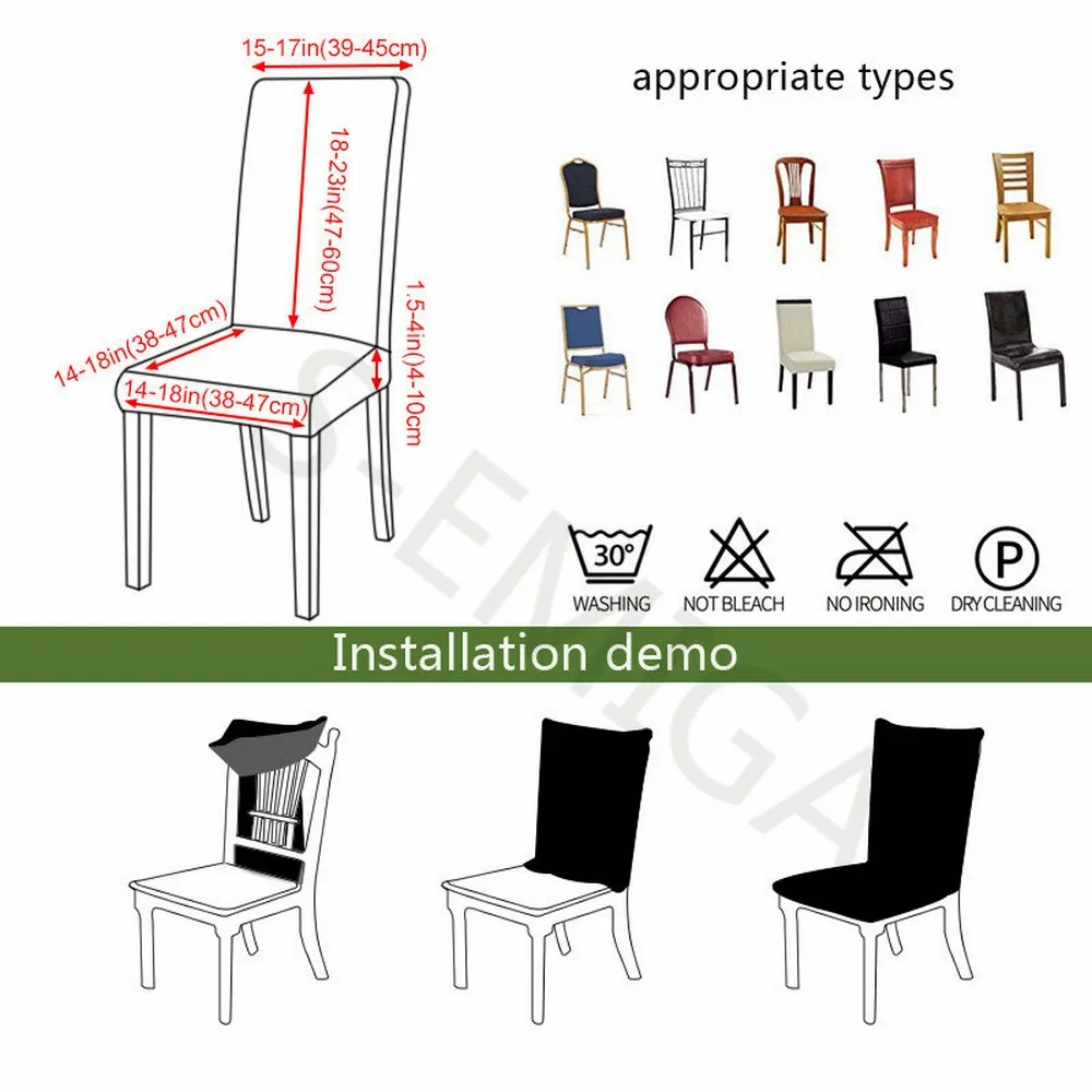 

Printed Stretch Chair Cover Four Leaf Clover Slipcover Dustproof Chair Cover Protection Props Simple Fashion Style Decoration