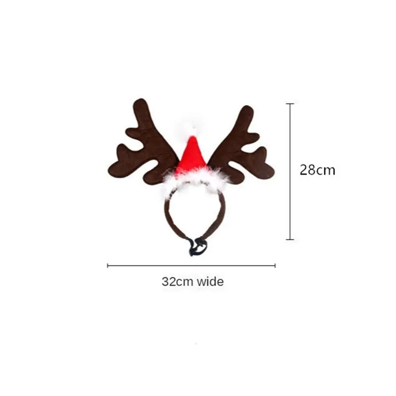 Аксессуары для маленьких собак шапки кошек рождественские красные оленьи