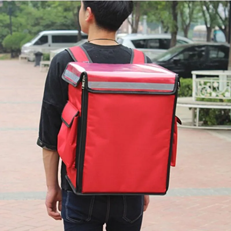 42L insulation bag pizza takeaway ice pack lunch cake refrigerated travel cooler box double shoulder handbag waterproof suitcase
