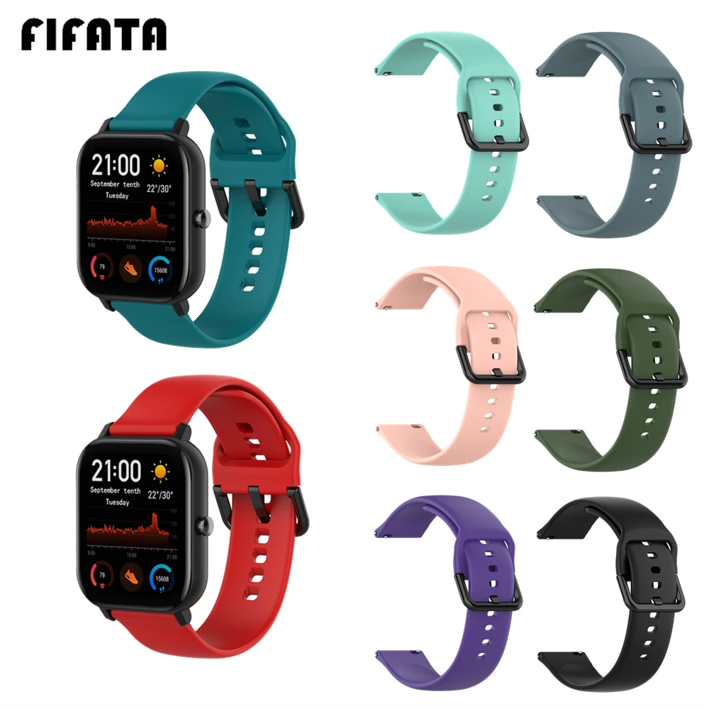 

FIFATA 20mm Bracelet For Huami Amazfit GTS Bip Bip S Smart Watch Band Soft Silicone Sport Strap For Xiaomi Haylou LS02 Wristband
