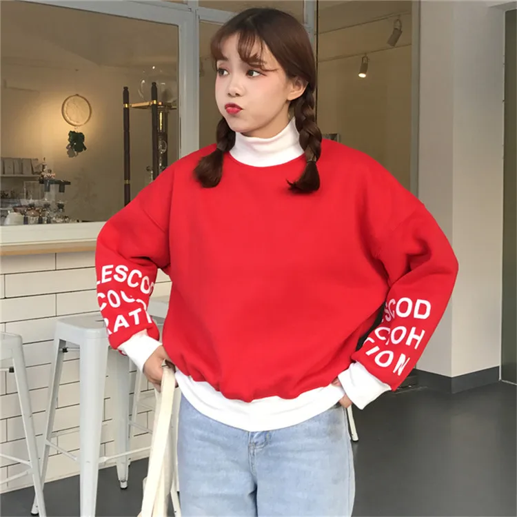 Женские толстовки с капюшоном sudadera mujer Пуловеры круглым вырезом и принтом в стиле